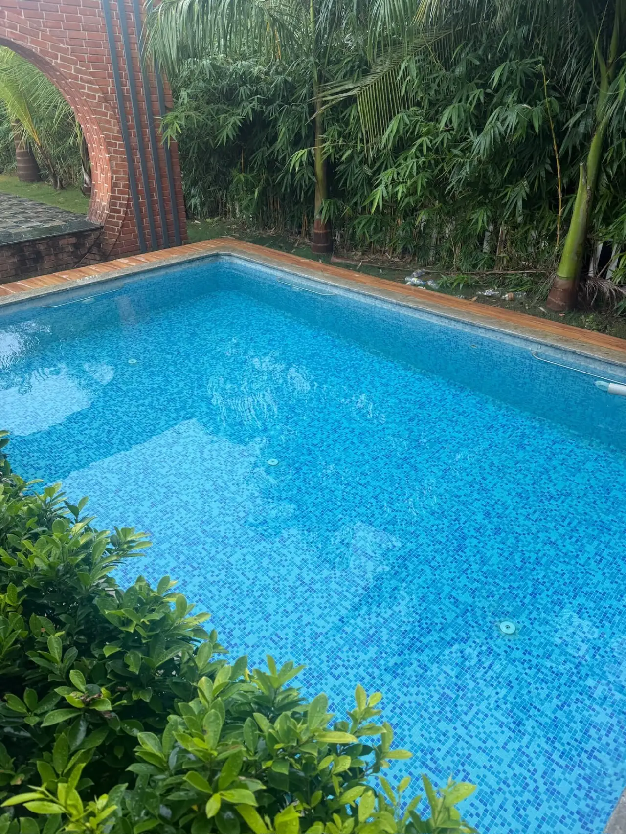 Private swimming pool at wooden escape, Tolkatta, Moinabad