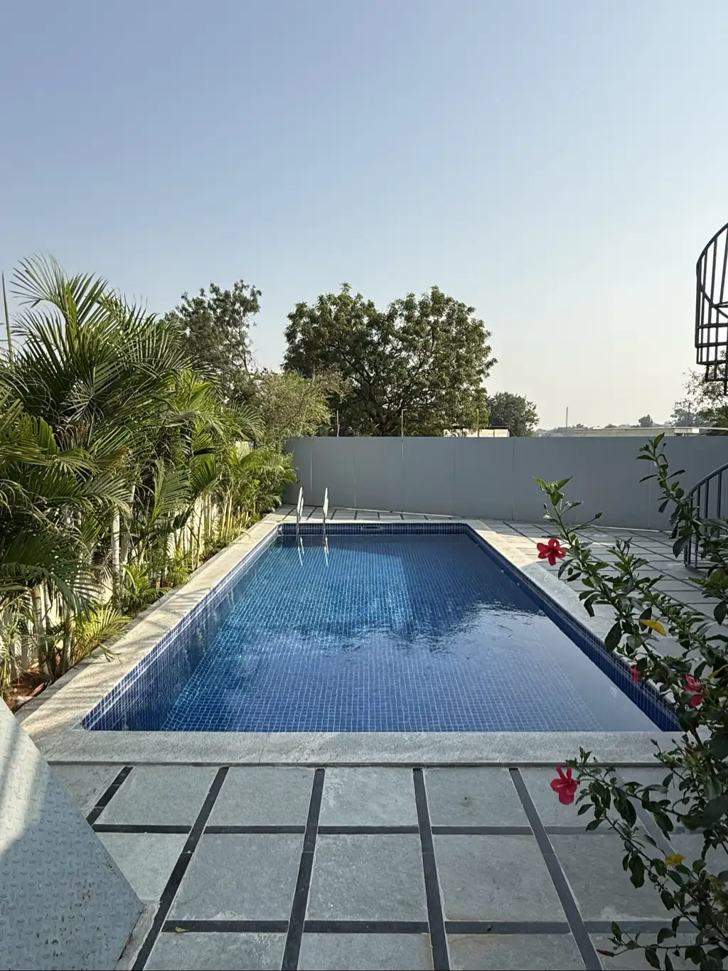 Private swimming pool at Tranquil Picola, Bakaram, Moinabad