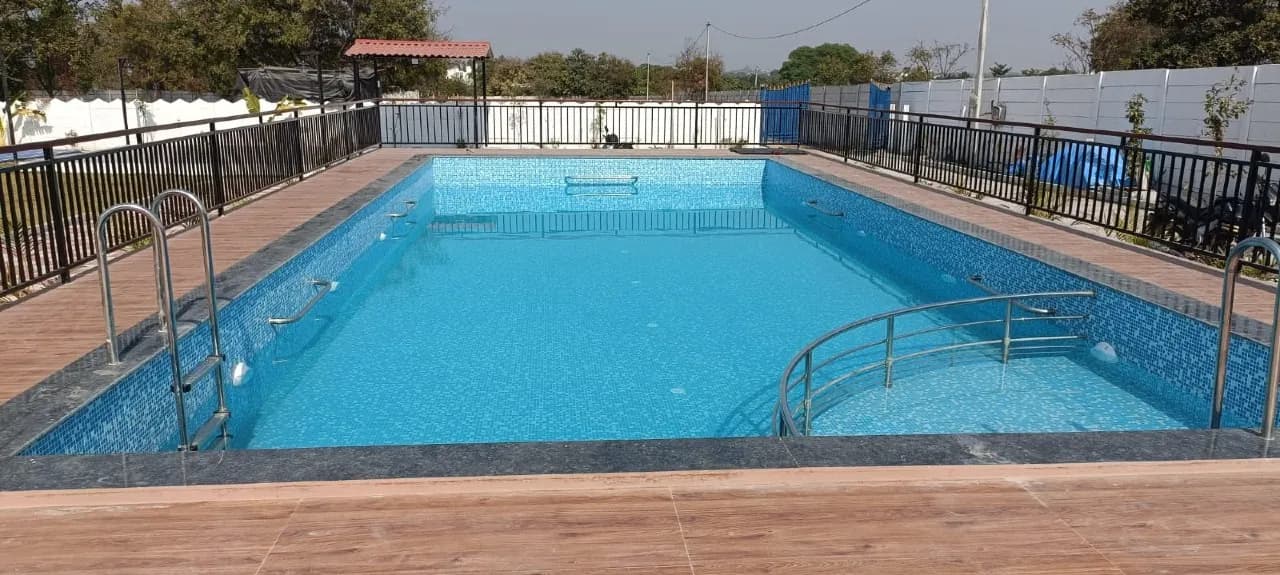 Private swimming pool at Aura villa with Box Cricket, Tolkatta, Moinabad