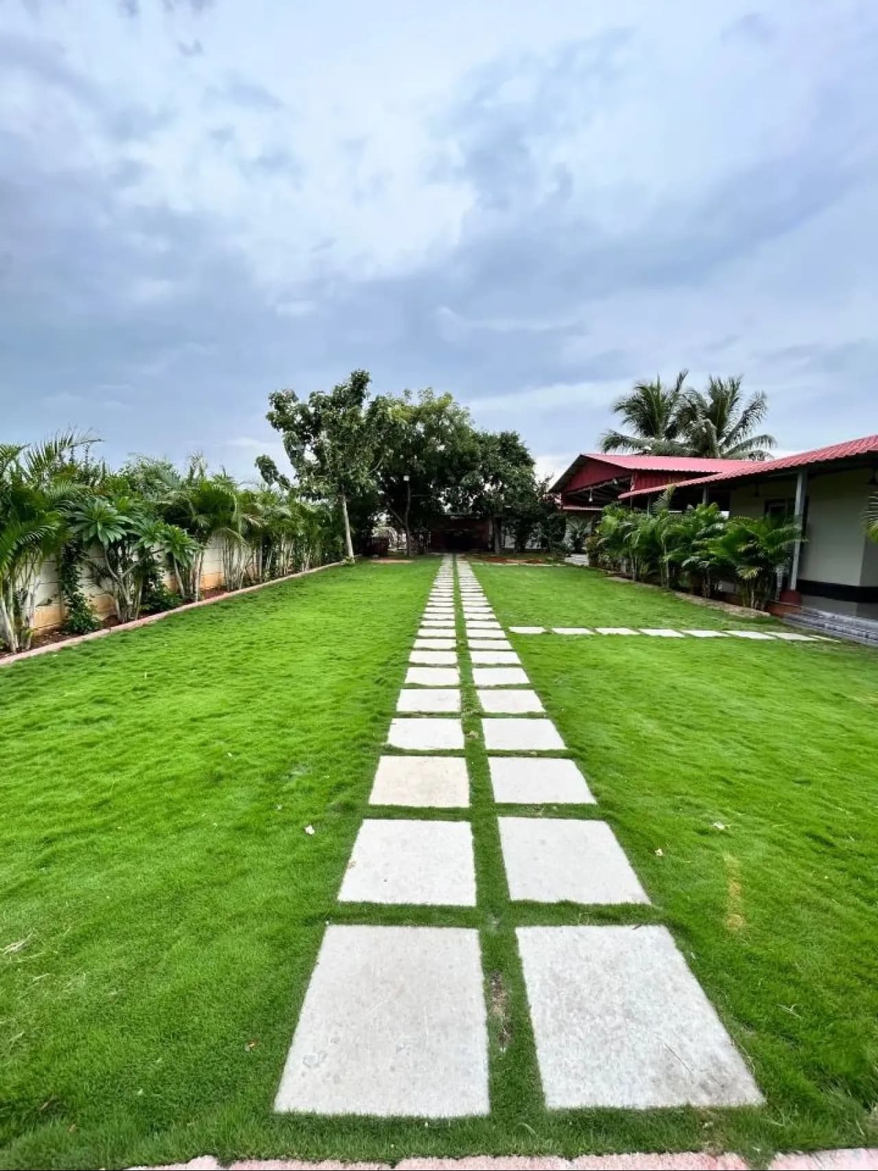 Lawn at VRV Farm House, Aziz Nagar, Moinabad